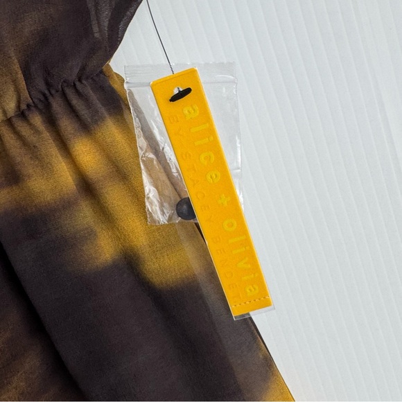 🆕 Alice + Olivia Silk Chiffon Kimono Sleeve Blouson yellow NWT size small - Picture 7 of 13